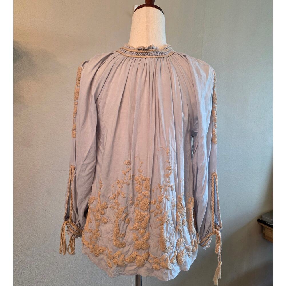 Lucky Brand Women's Embroidered Peasant Top SZ XS - Picture 2 of 5